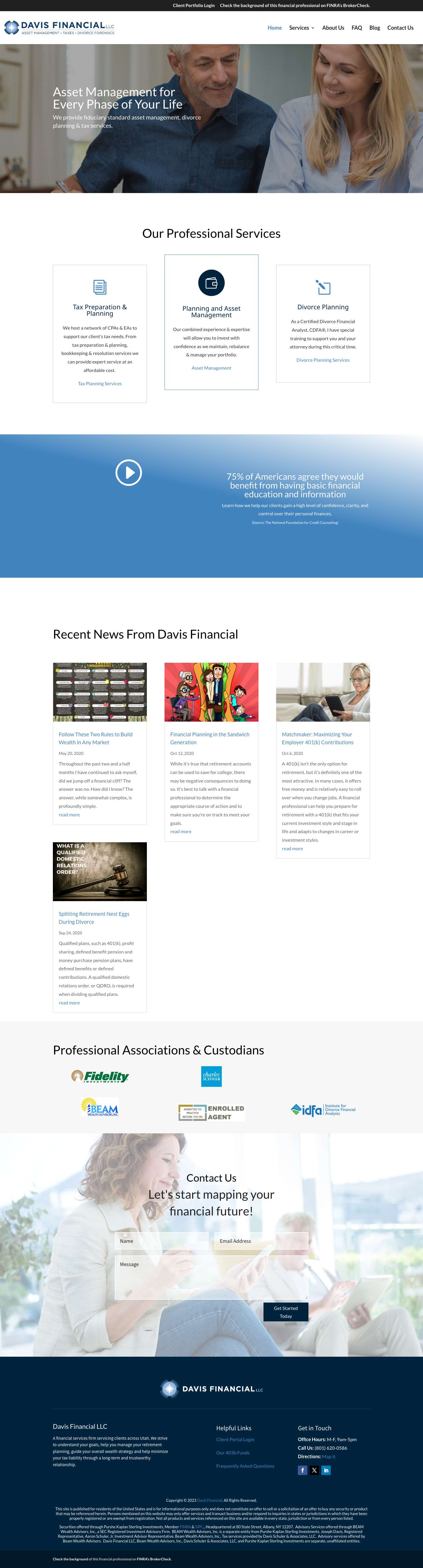 Asset Management & Financial Planning | Davis Financial - Full Screenshot