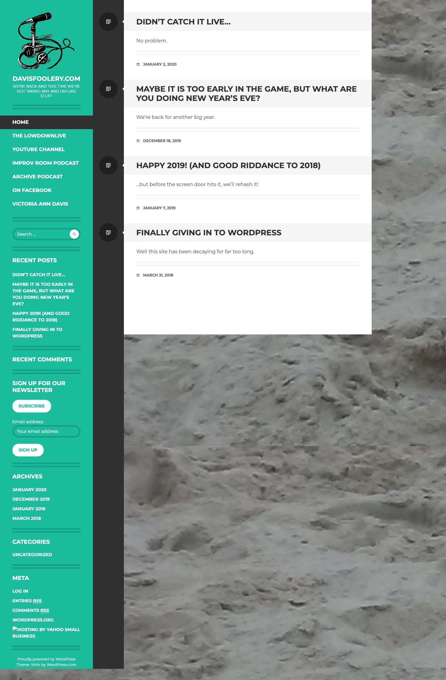 davisfoolery.com – We're Back and This Time We're Not Taking Any And Um Like Stuff - Full Screenshot