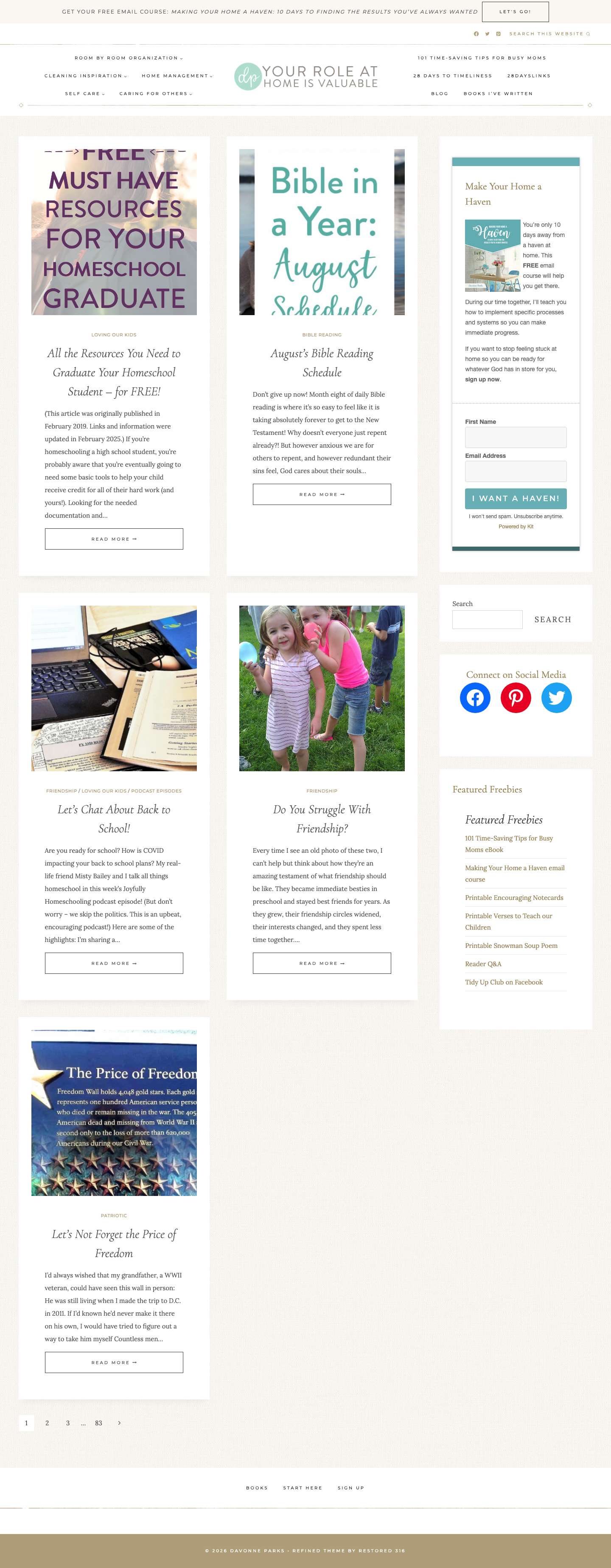 Davonne Parks – Your Role At Home Is Valuable - Full Screenshot