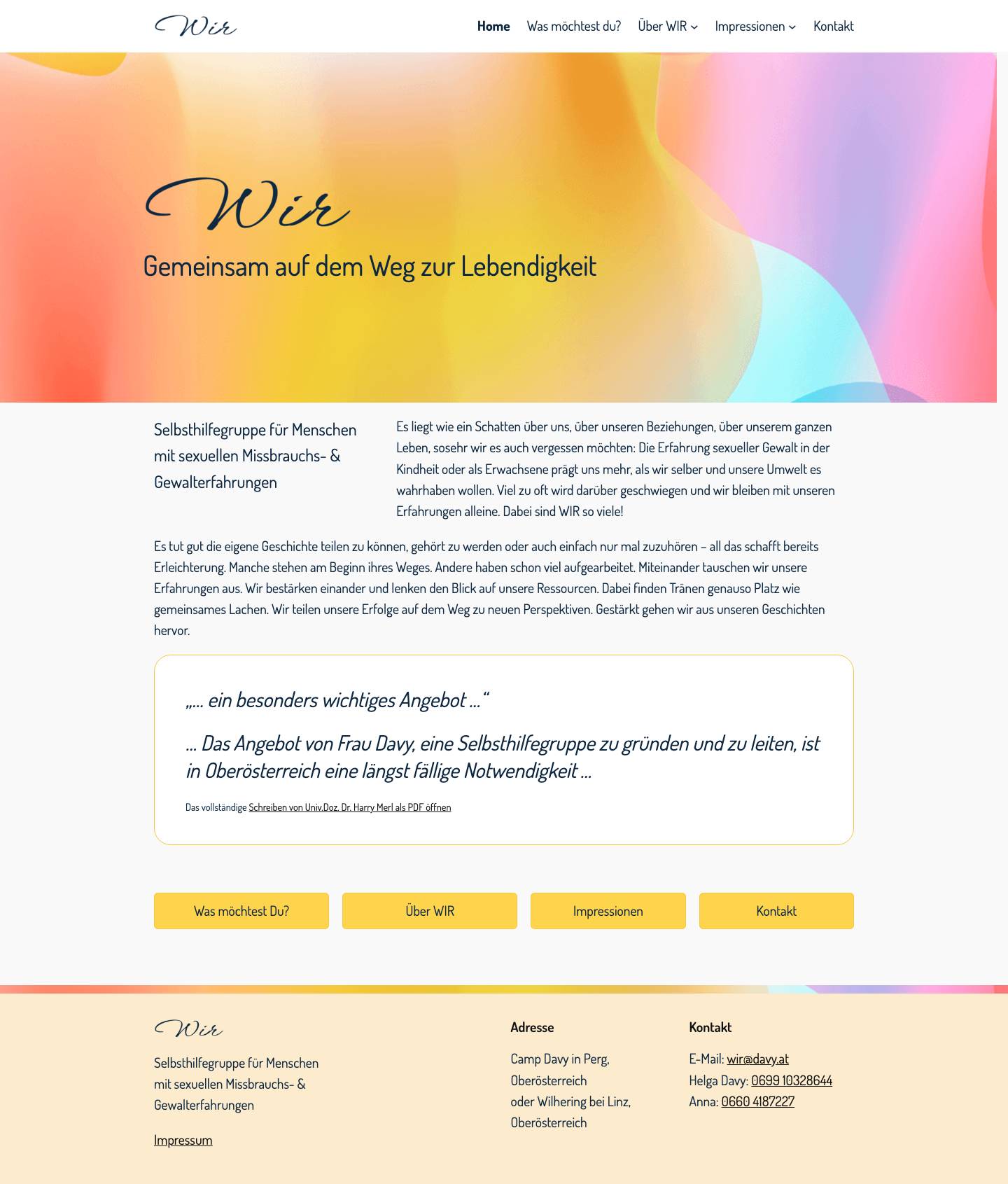 Wir - Selbsthilfegruppe für Menschen mit sexuellen Missbrauchs- & Gewalterfahrungen - Full Screenshot