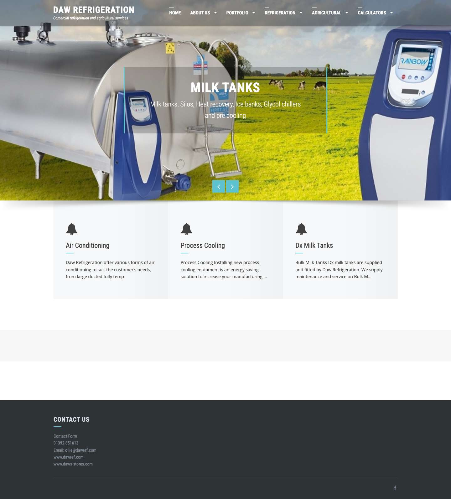 Commercial refrigeration and agricultural services - Full Screenshot