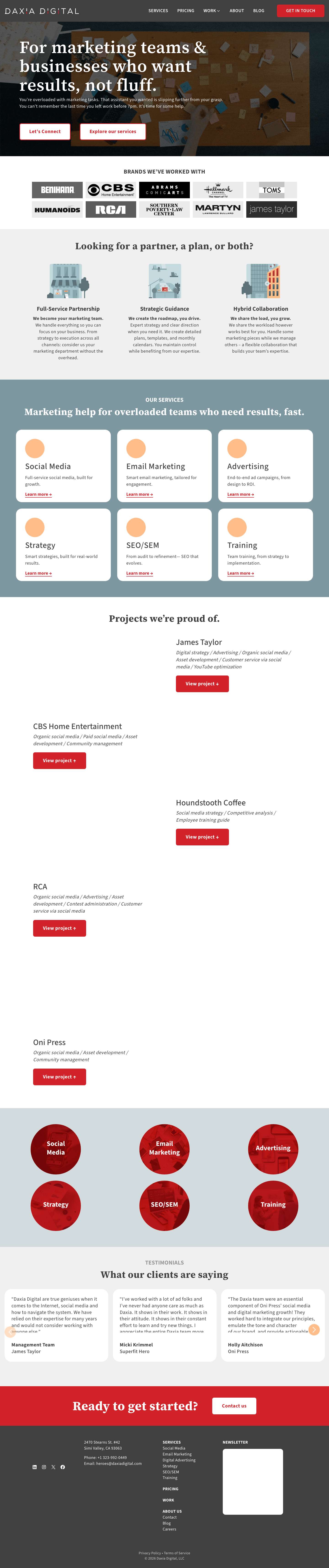 Daxia Digital: Full-Service Digital Marketing & Social Media Agency - Full Screenshot
