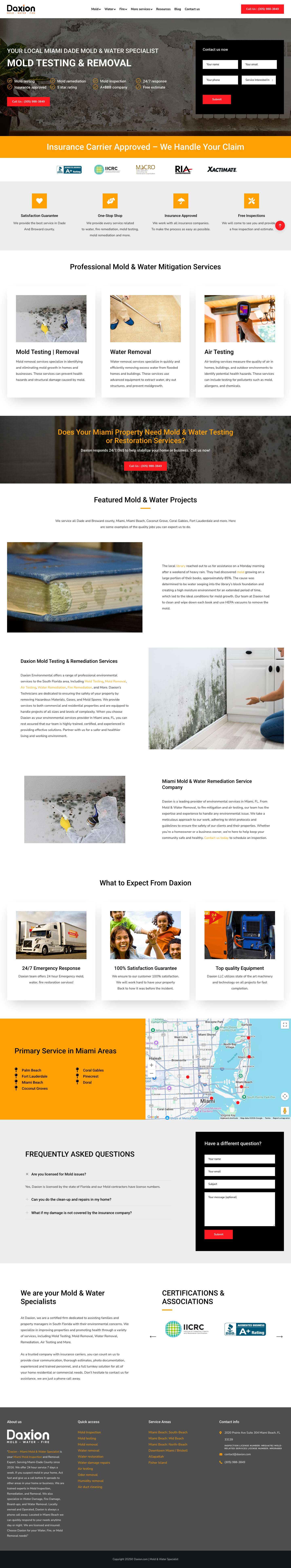 Daxion.com - Miami Mold & Water SpecialistBack to top - Full Screenshot