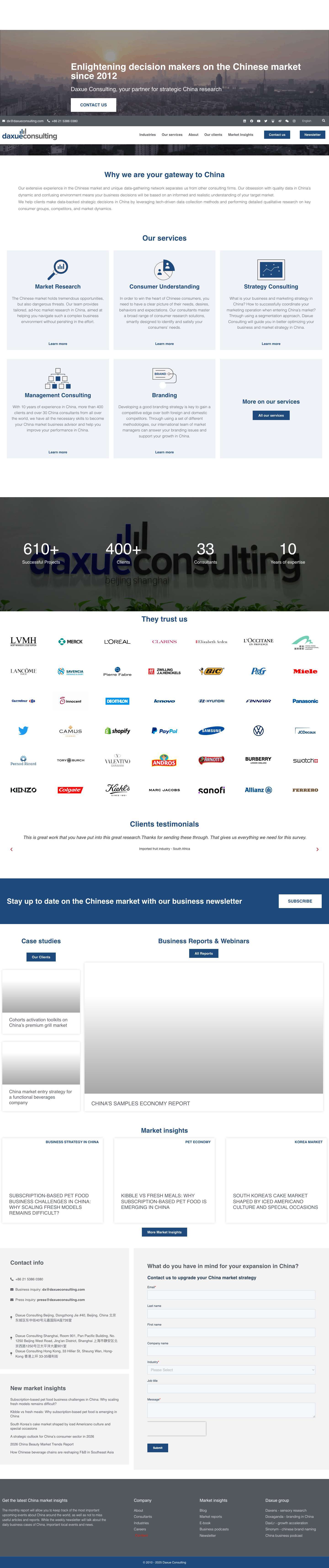 Daxue Consulting, your China strategic research partner - Full Screenshot