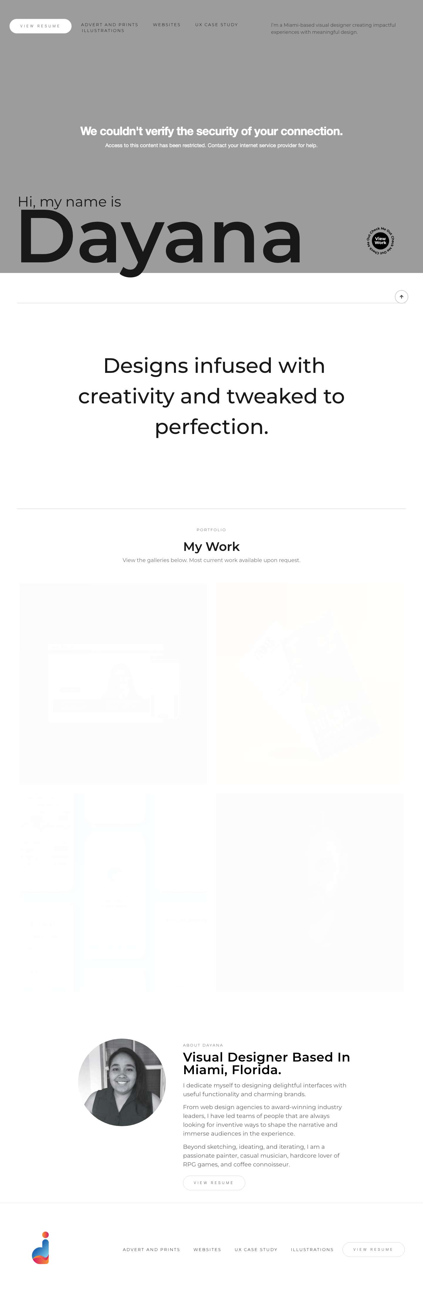 Website - Dayana Ibarra Portfolio - Full Screenshot