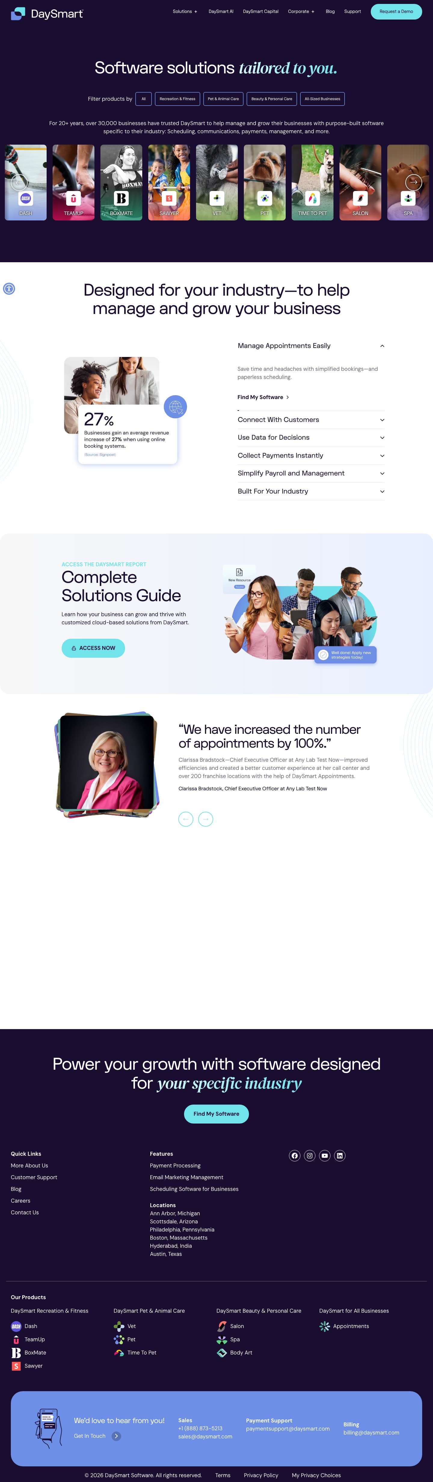 Business Management Software | DaySmart Software - Full Screenshot