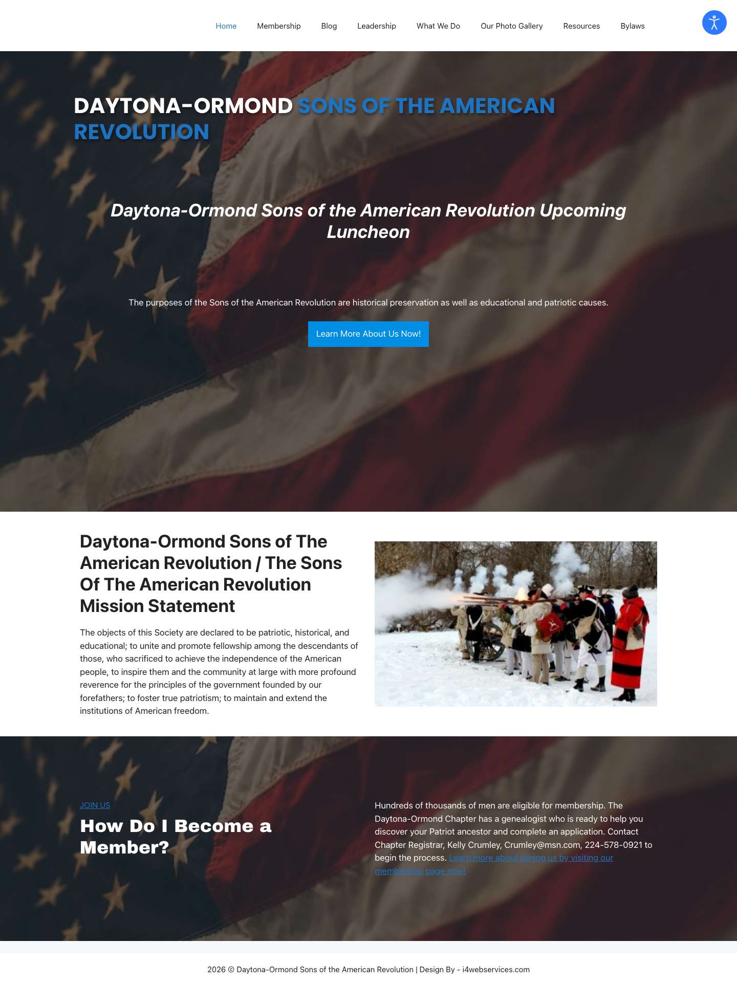 Daytona-Ormond Sons of The American Revolution | A Great Historical Preservation Chapter of the SAR - Full Screenshot