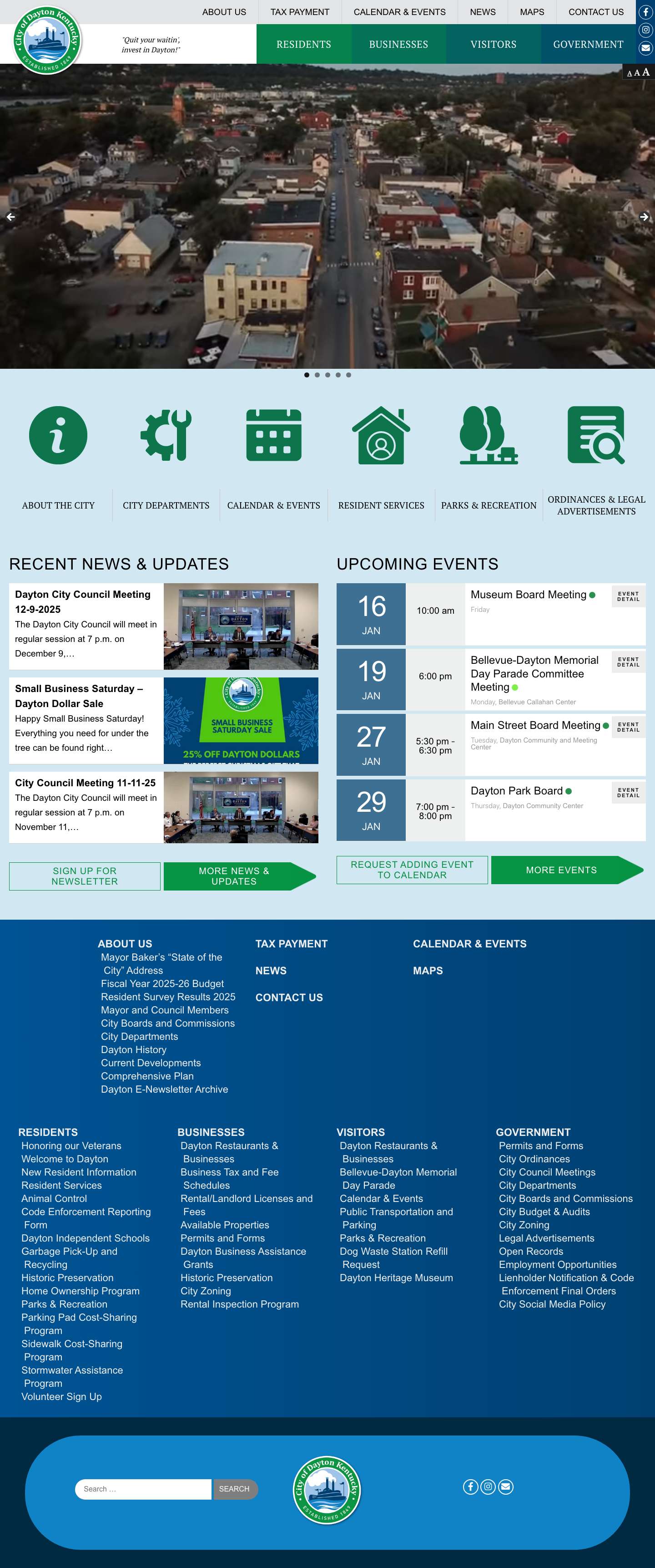 Home - City of Dayton, Kentucky - Full Screenshot