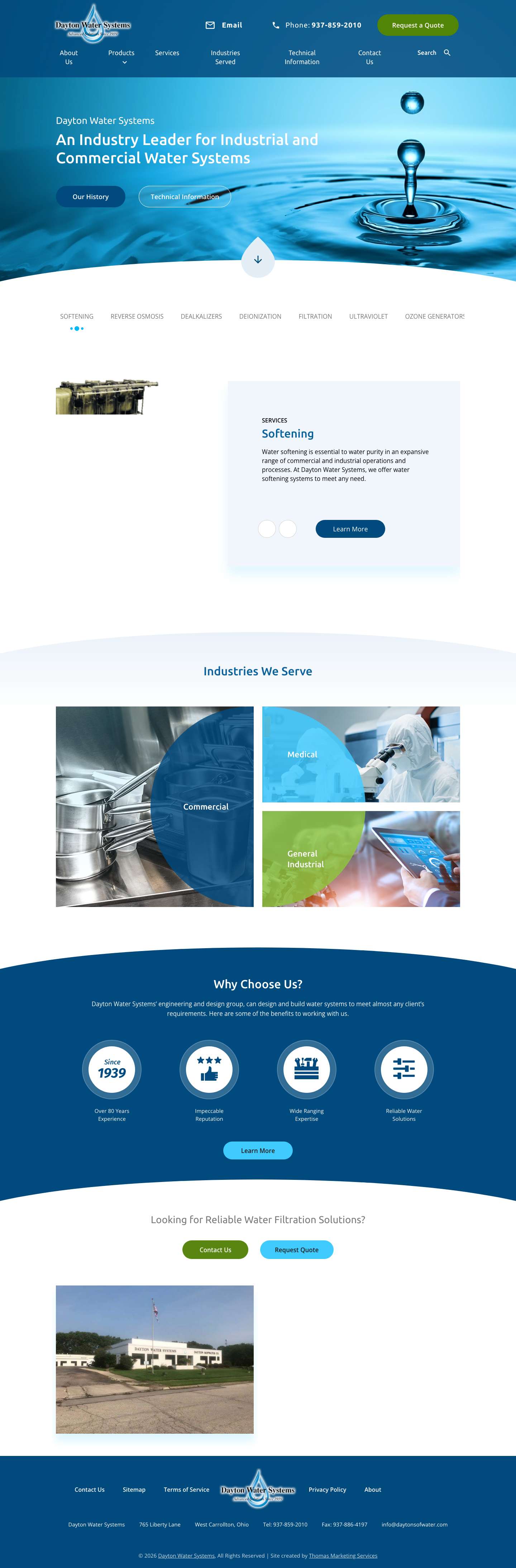 Home - Dayton Water Systems - Full Screenshot