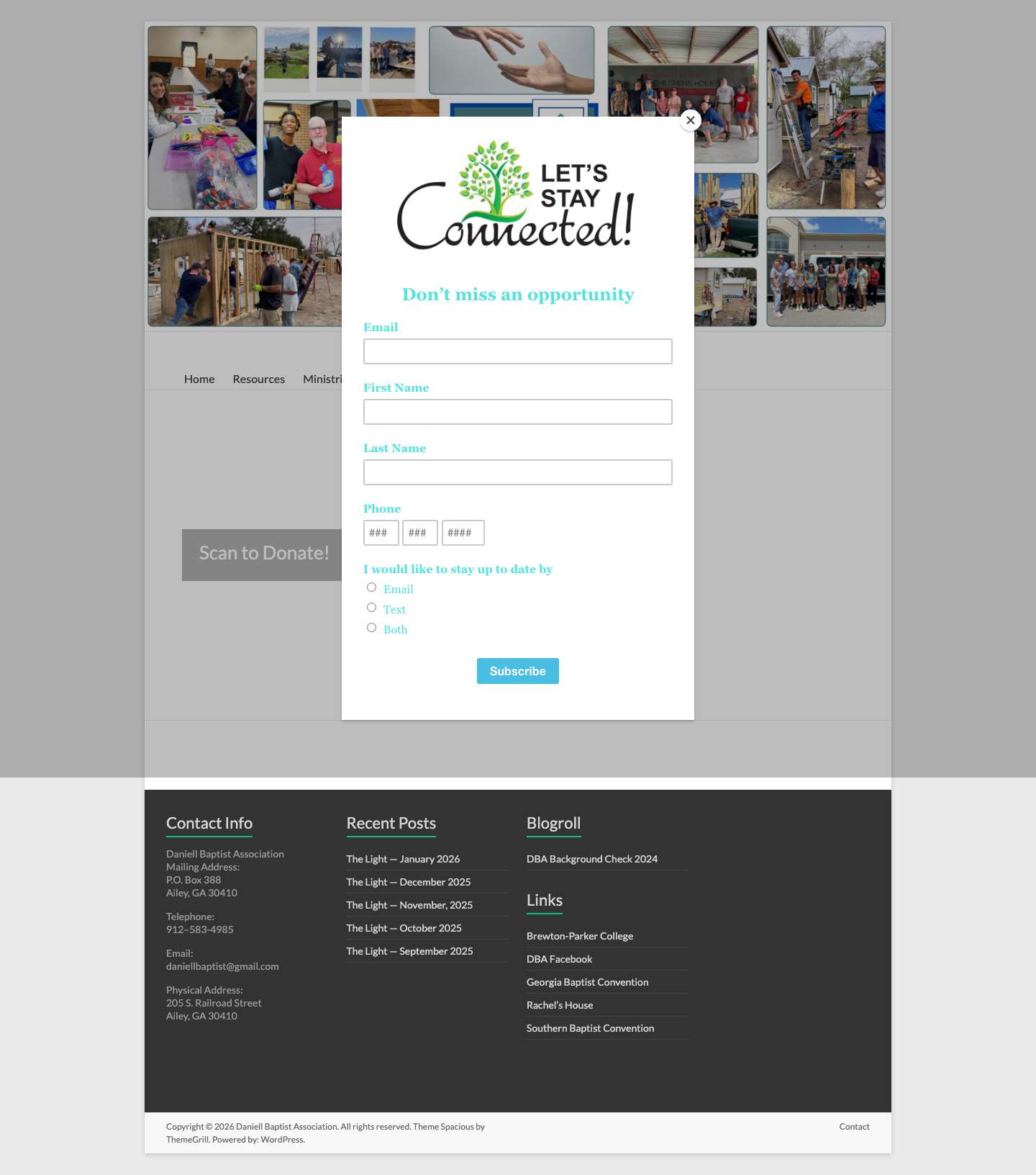 Daniell Baptist Association - Full Screenshot