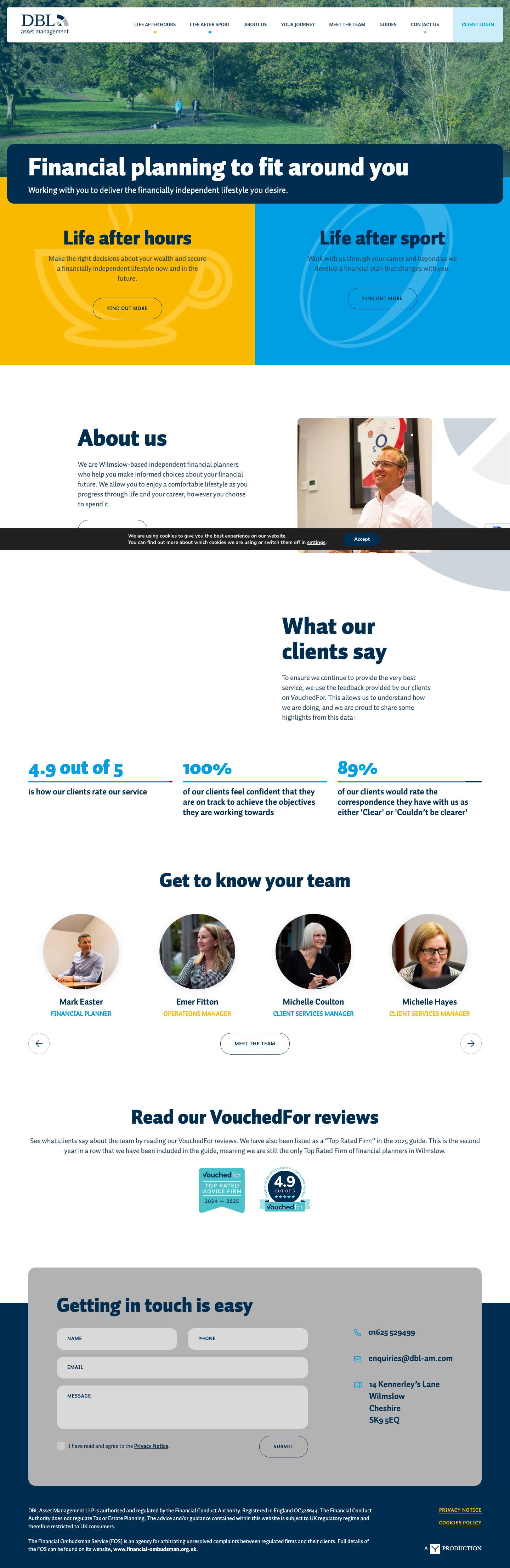 Independent Financial Planners | DBL Asset Management | Wilmslow - Full Screenshot