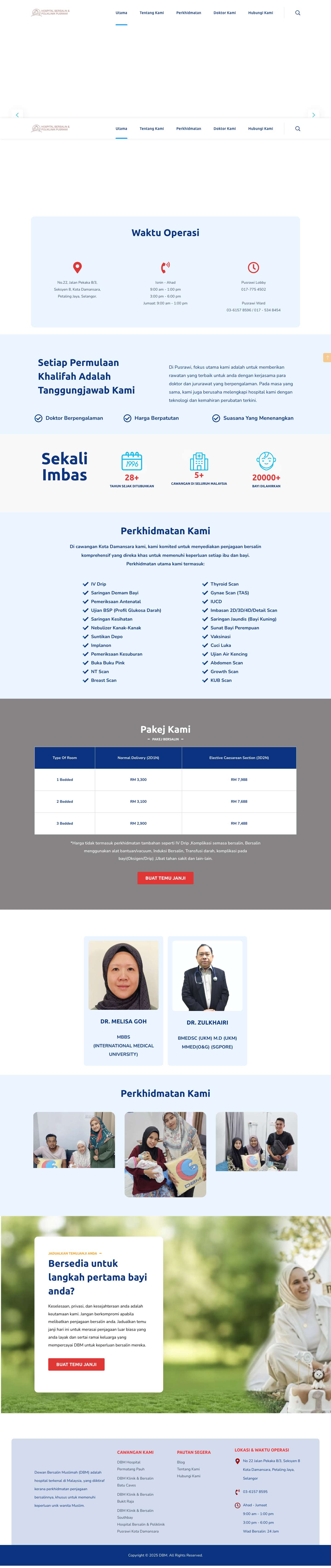 DBM Pusrawi – Your Islamic Maternity & Birthcare Center - Full Screenshot