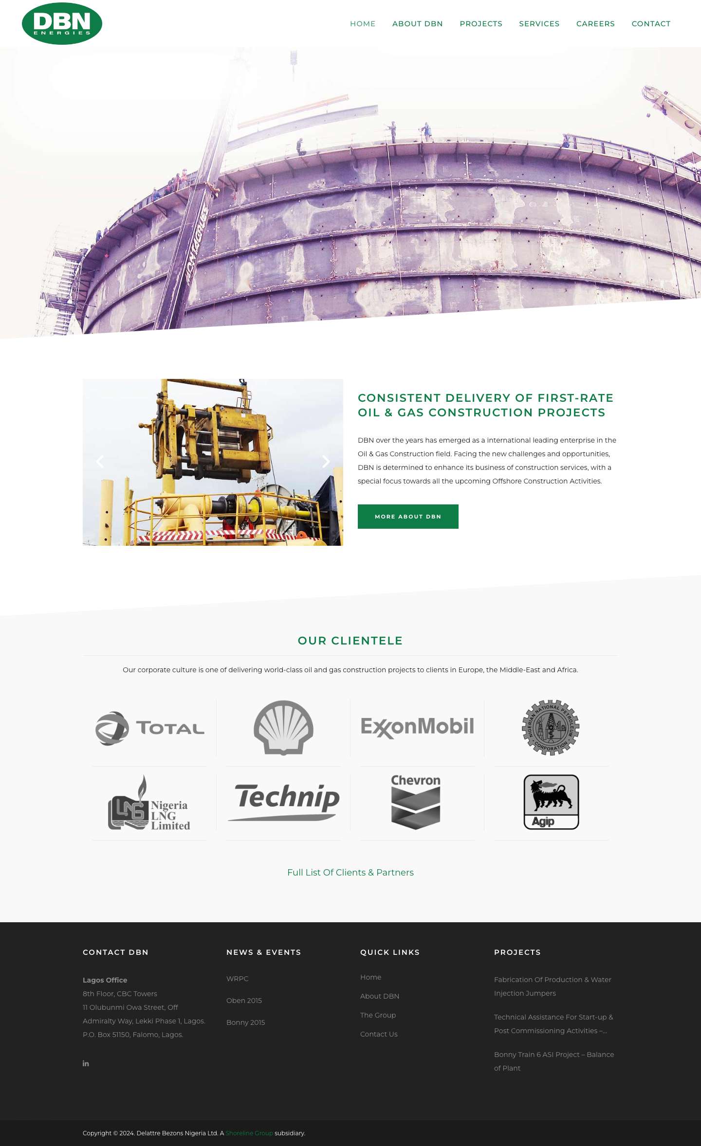 Global Oil & Gas EPC Contractor - DBN Energies - Full Screenshot