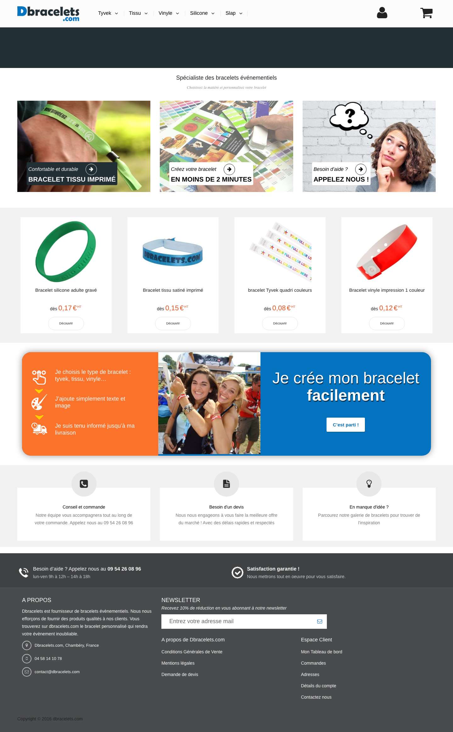 Bracelets événementiels personnalisés - Dbracelets évènementiels - Full Screenshot