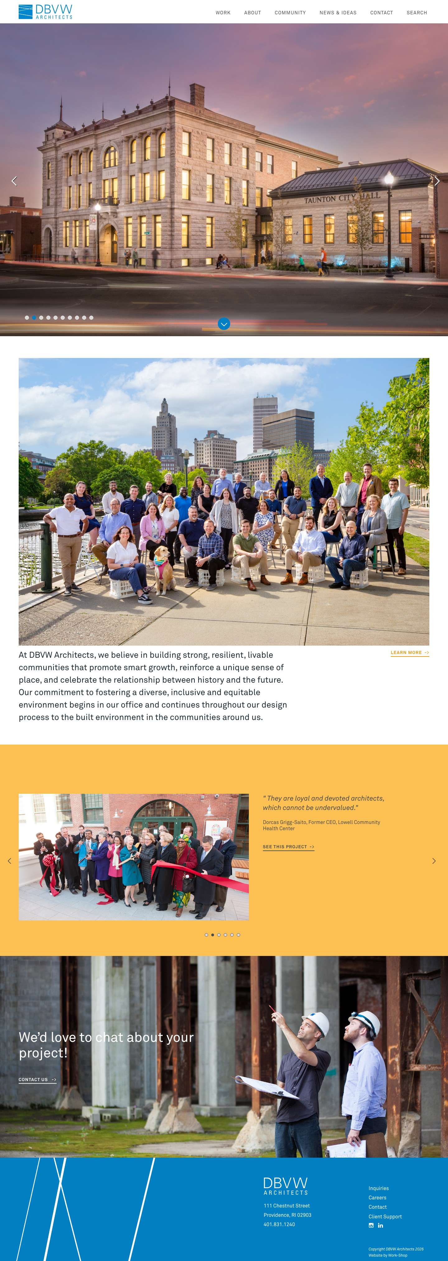 DBVW Architects | DBVW is an award winning full-service architecture firm in Providence, Rhode Island. logo - Full Screenshot