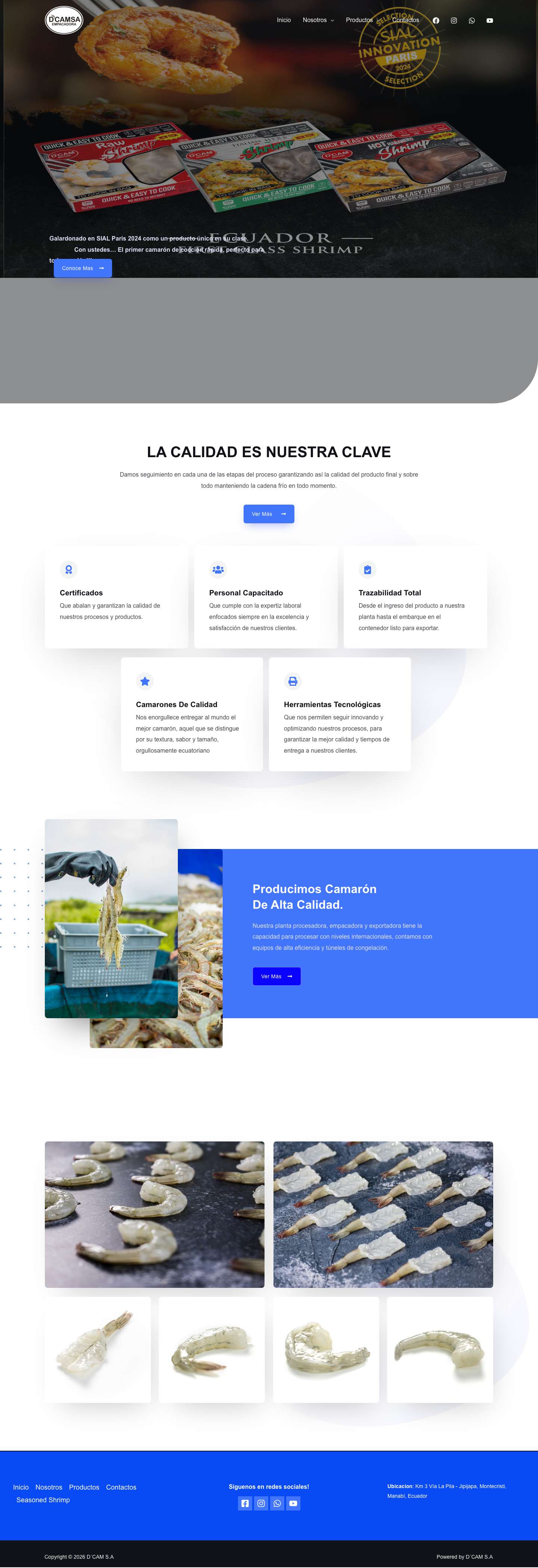 D´CAM S.A – Empacadora - Full Screenshot