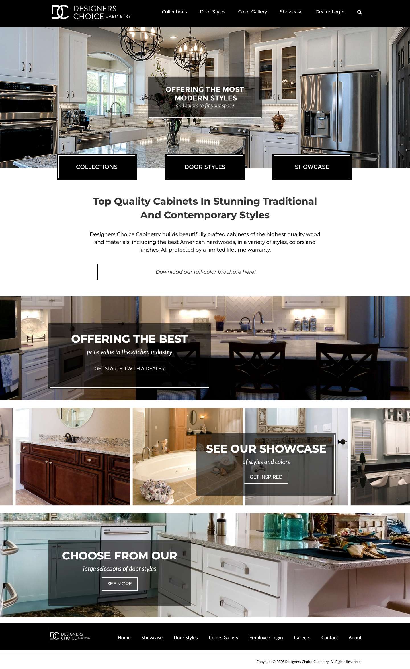 Beautiful, affordable, quality cabinets for kitchen and bath - Designers Choice Cabinetry - Full Screenshot