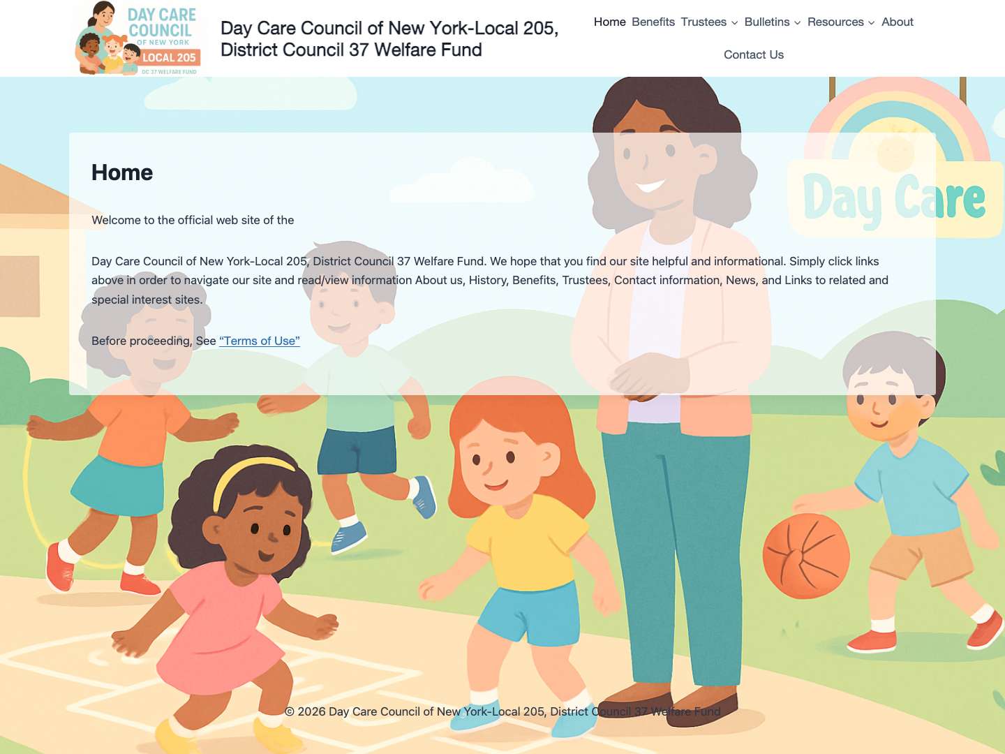 Day Care Council of New York-Local 205, District Council 37 Welfare Fund – We hope that you find our site helpful and informational - Full Screenshot