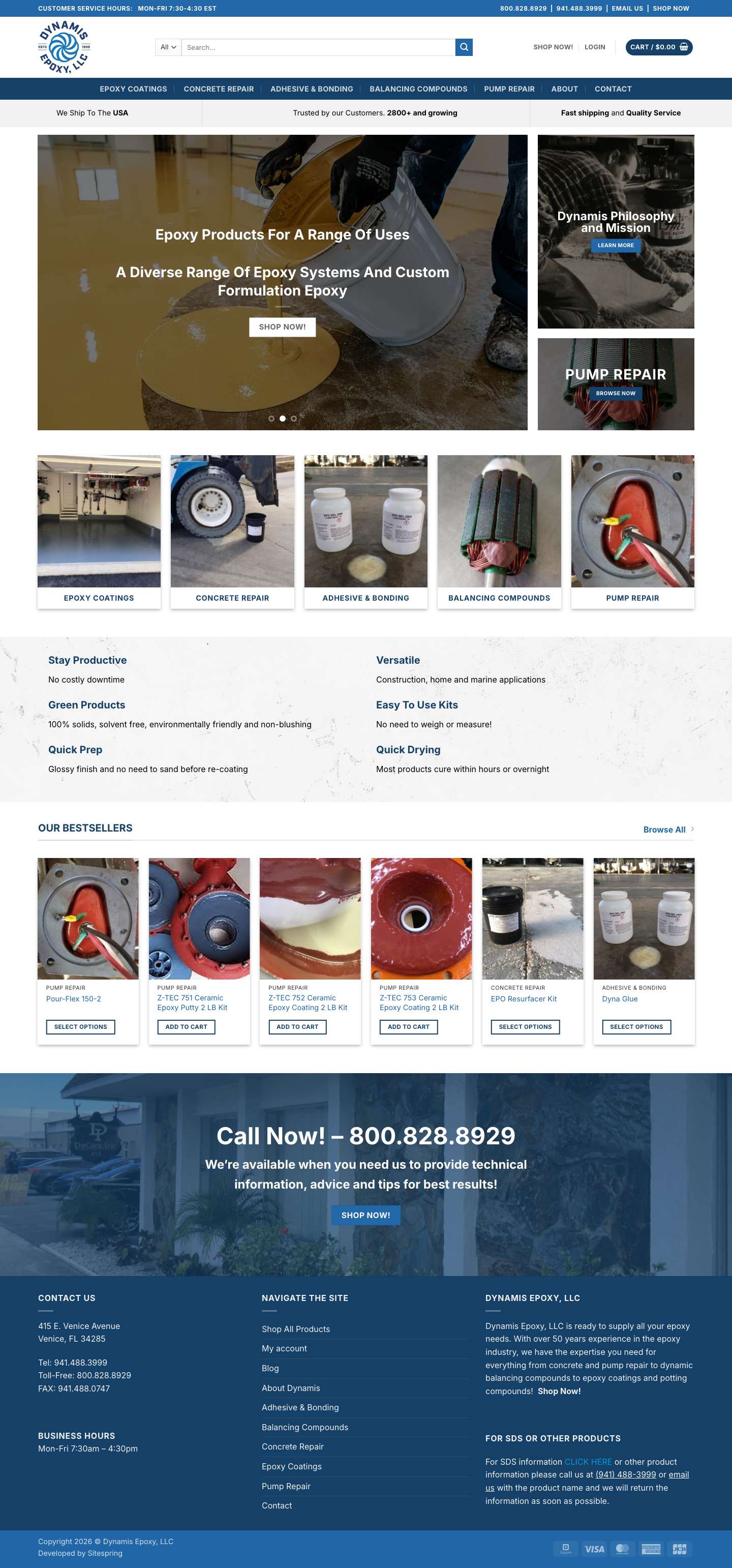 Home - Dynamis Epoxy, LLC - Full Screenshot