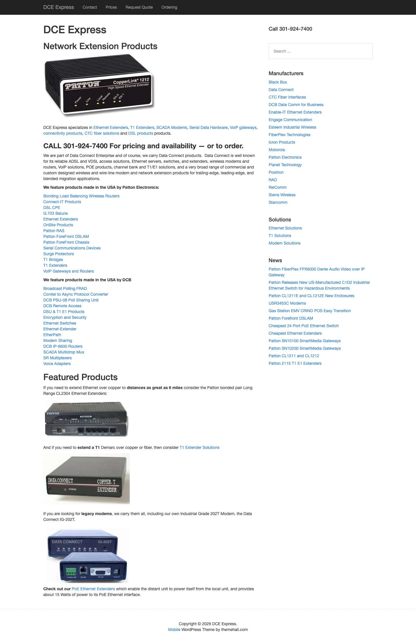 DCE Express Discount Network Extension Products - Full Screenshot