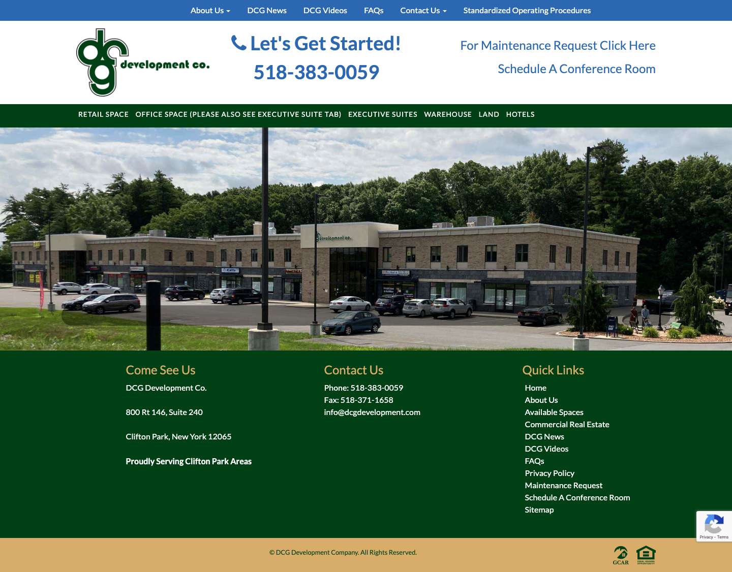 DCG Development | Commercial Leasing | Saratoga, NY - Full Screenshot