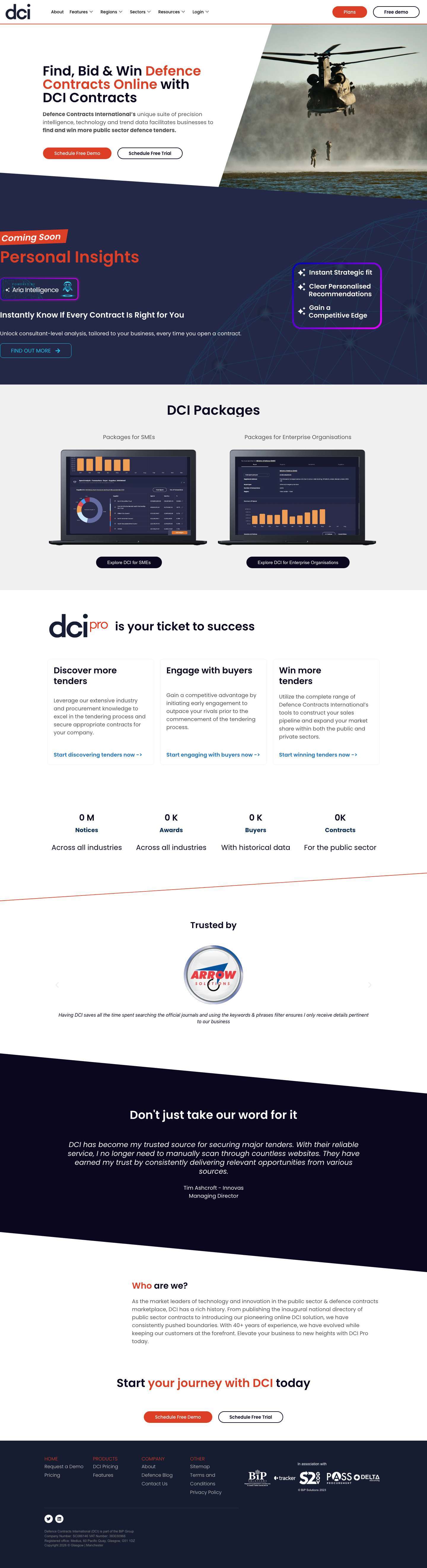 Find, Bid & Win Global Defence Contracts Online with DCI Contracts - Full Screenshot