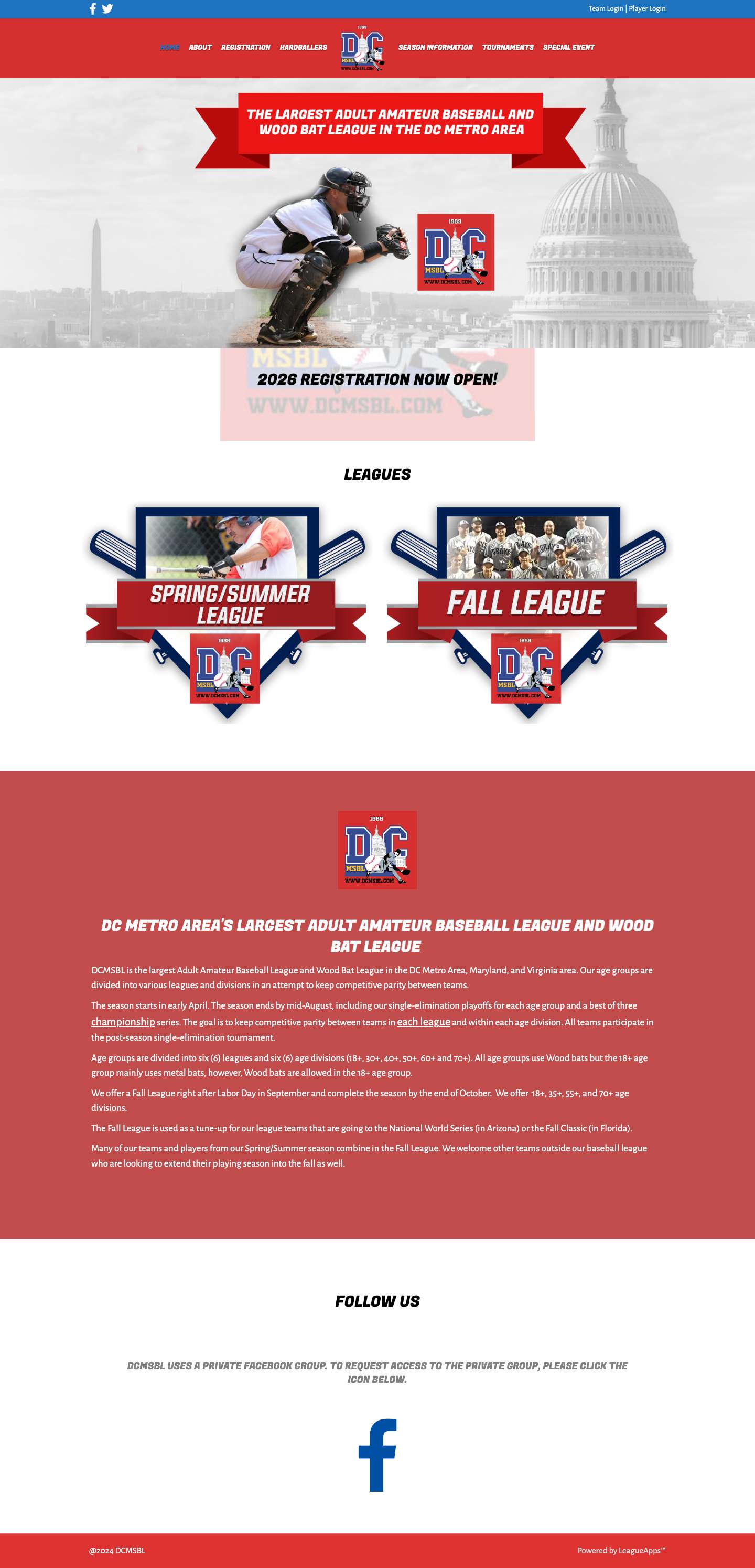 DCMSBL – DC Mens Baseball League - Full Screenshot