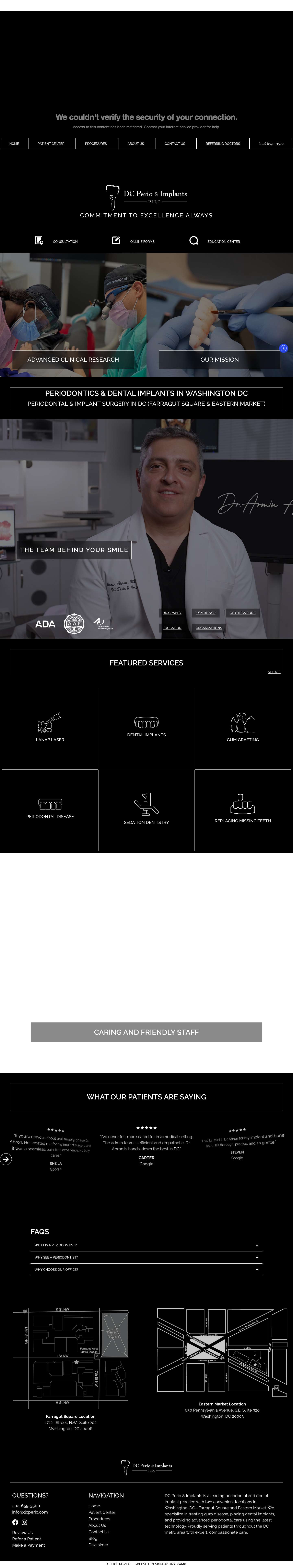 DC Perio & Implants | Periodontics Washington DC | DC Periodontics Office (Farragut Square & Eastern Market) - Full Screenshot