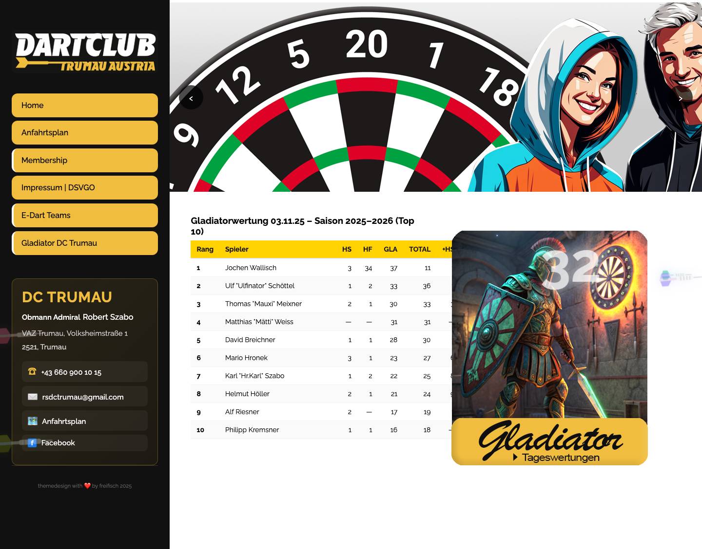 DC Trumau – Der Dartclub aus Trumau - Full Screenshot
