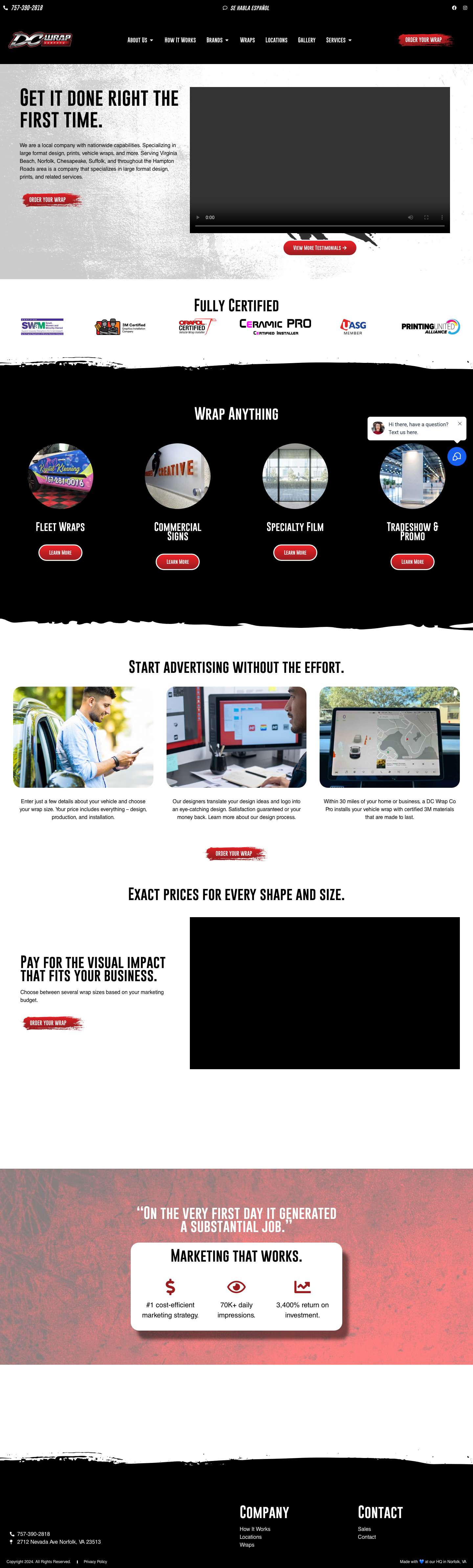 Vehicle Wraps - DC Wrap Co - Full Screenshot