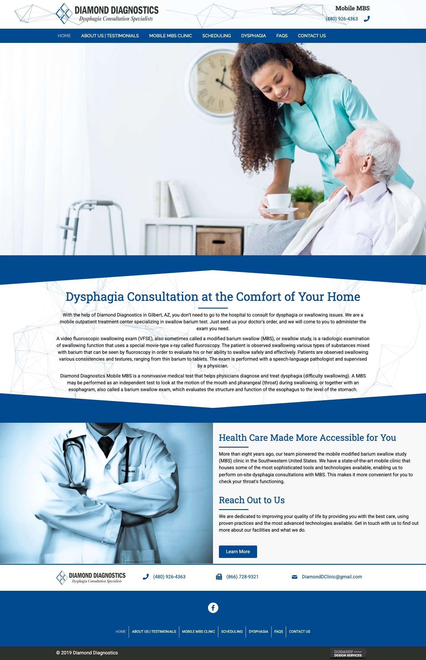 Home - Dysphagia Consultation Services - Diamond Diagnostics - Full Screenshot