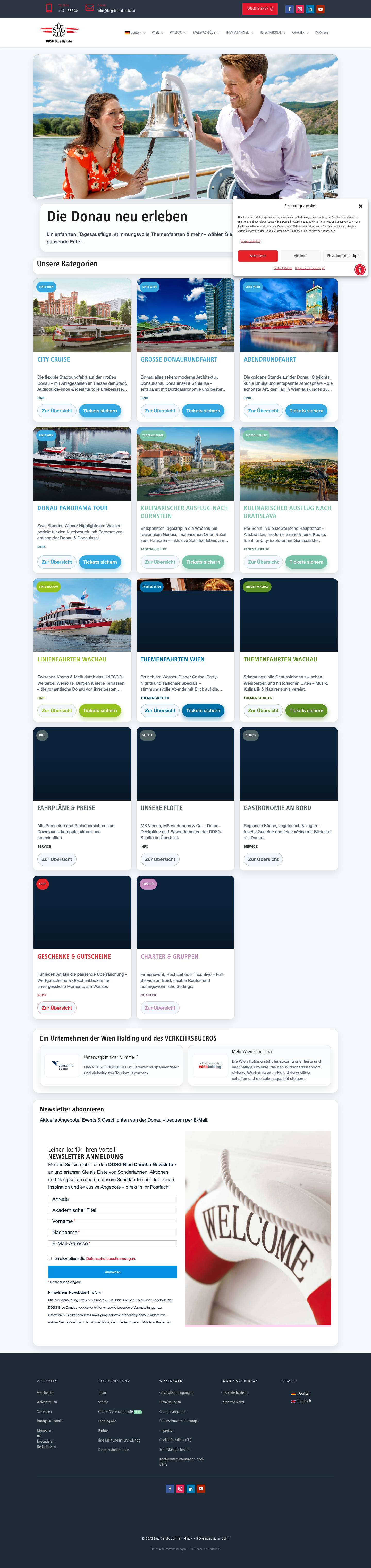 DDSG Blue Danube | Die Donau neu erlebenDDSG Blue Danube – Startseite - Full Screenshot