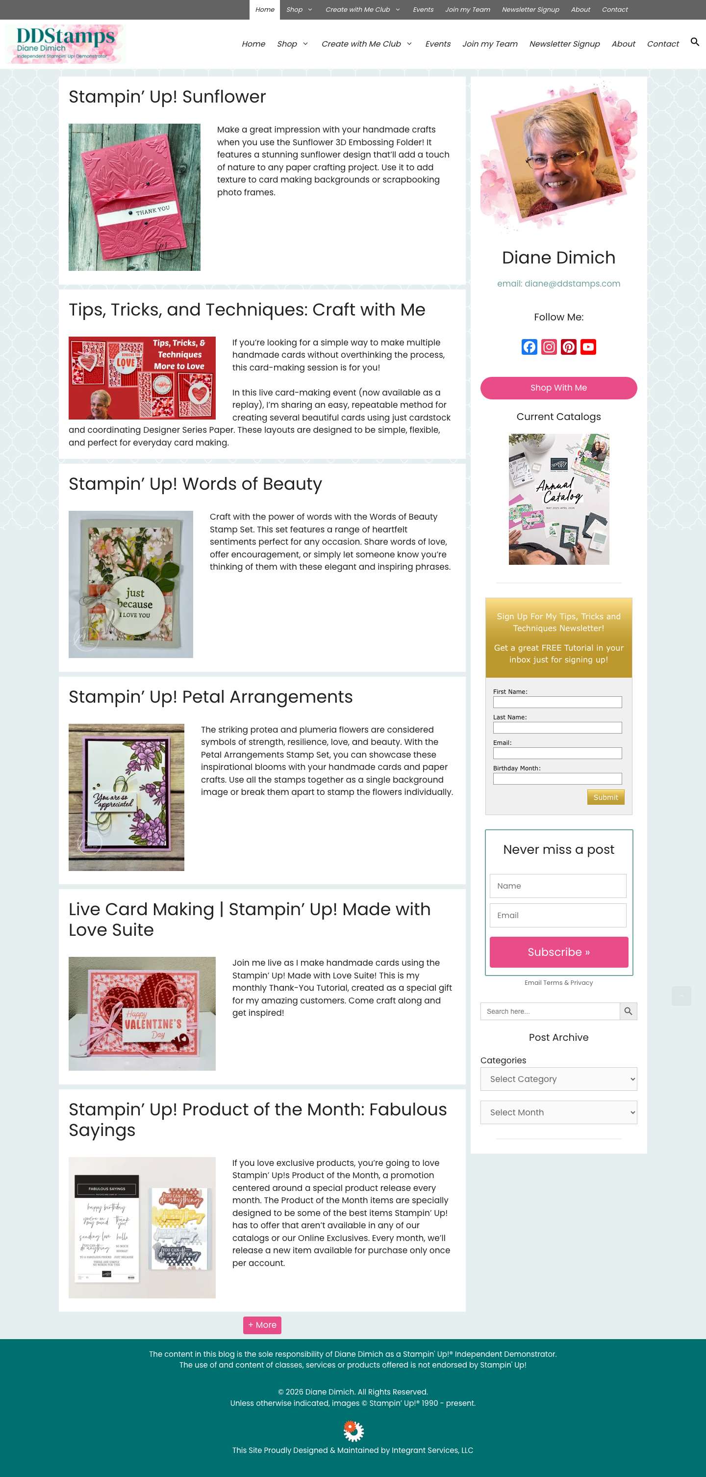 DD Stamps | Diane Dimich, Independent Stampin' Up! Demonstrator - Full Screenshot