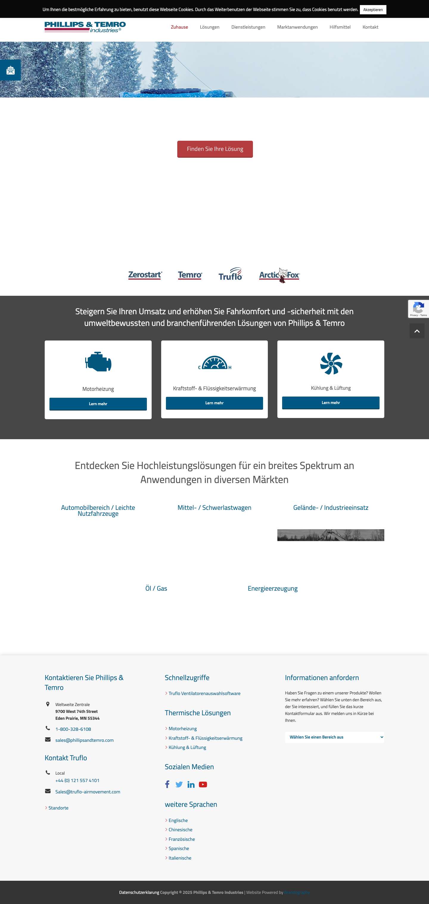 Phillips & Temro Industries | Heating, Cooling & Electrical Solutions - Full Screenshot