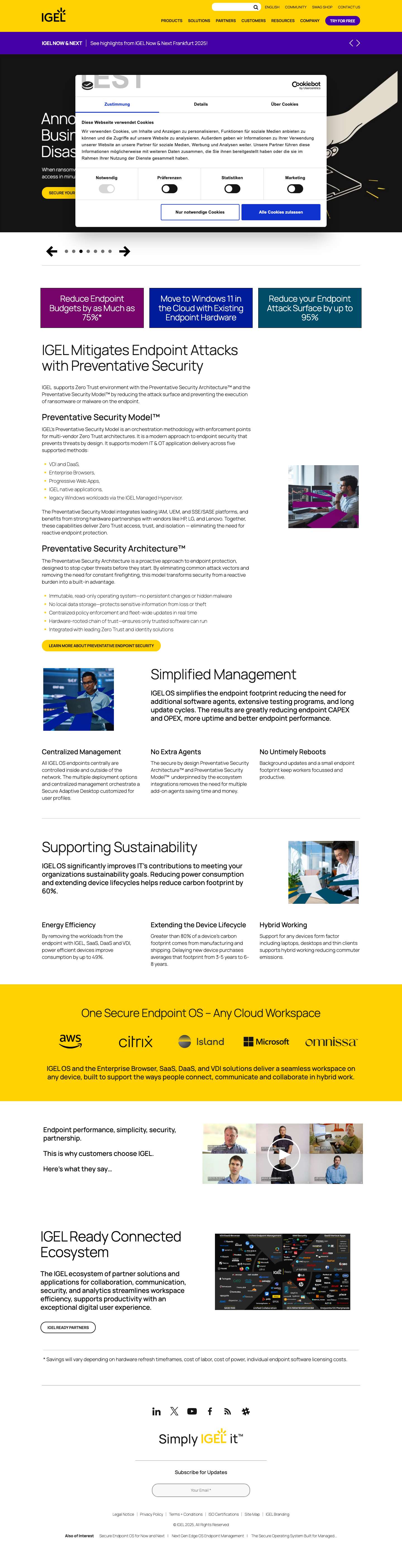 The Secure Endpoint OS for Now & Next | IGEL Technology - Full Screenshot