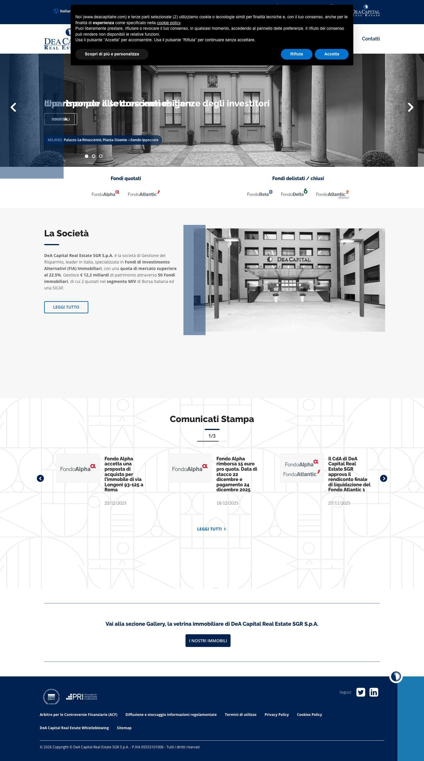 DeA Capital Real Estate SGR - Full Screenshot