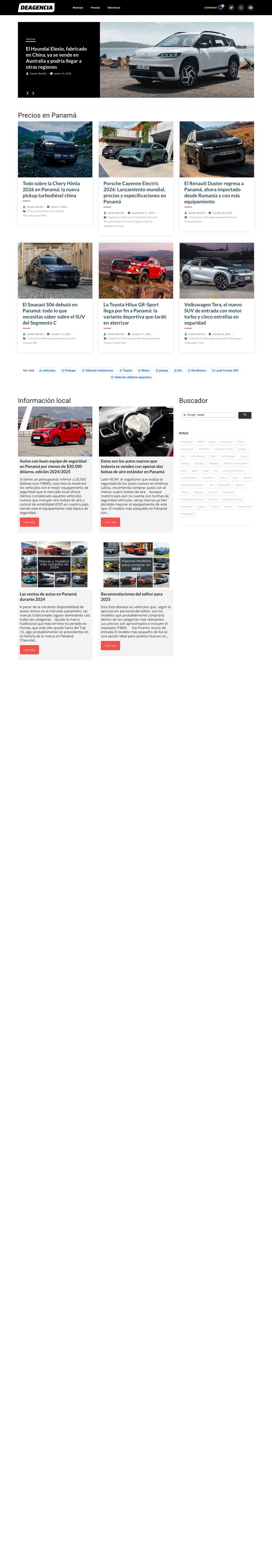 Deagencia: Noticias e información de autos nuevos en Panamá - Full Screenshot