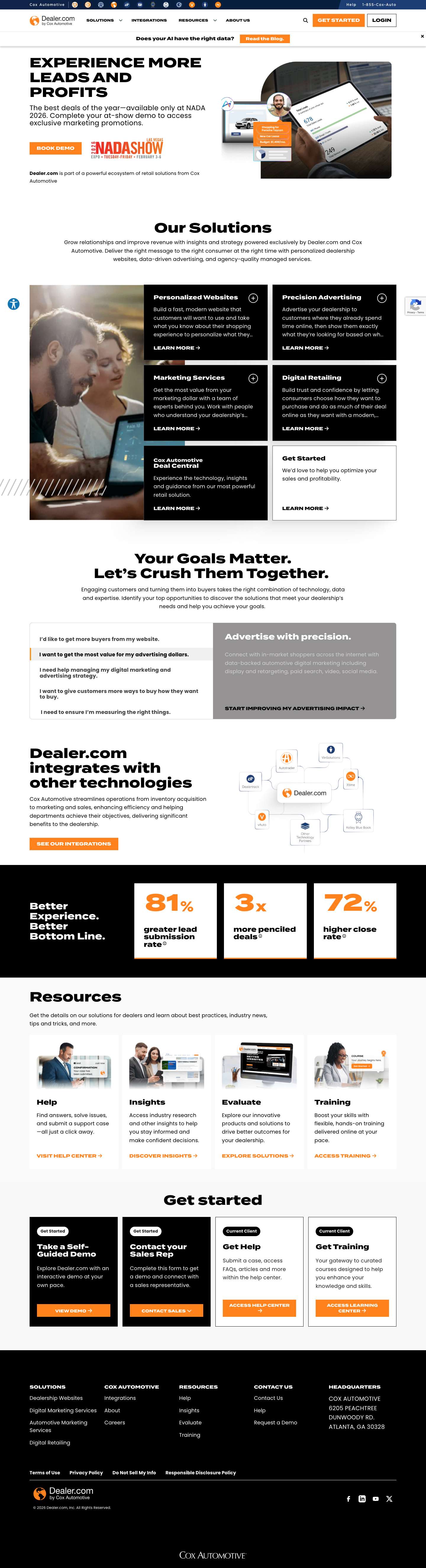 Automotive Digital Marketing Solutions | Dealer.com - Full Screenshot