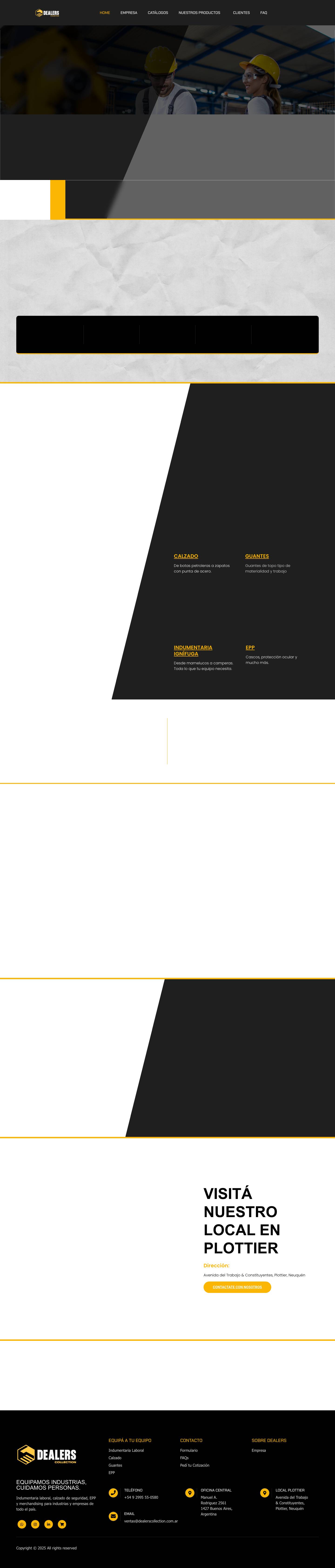 Dealers Collection – Indumentaria & Merchandising Laboral – Equipamos industrias, cuidamos personas. - Full Screenshot