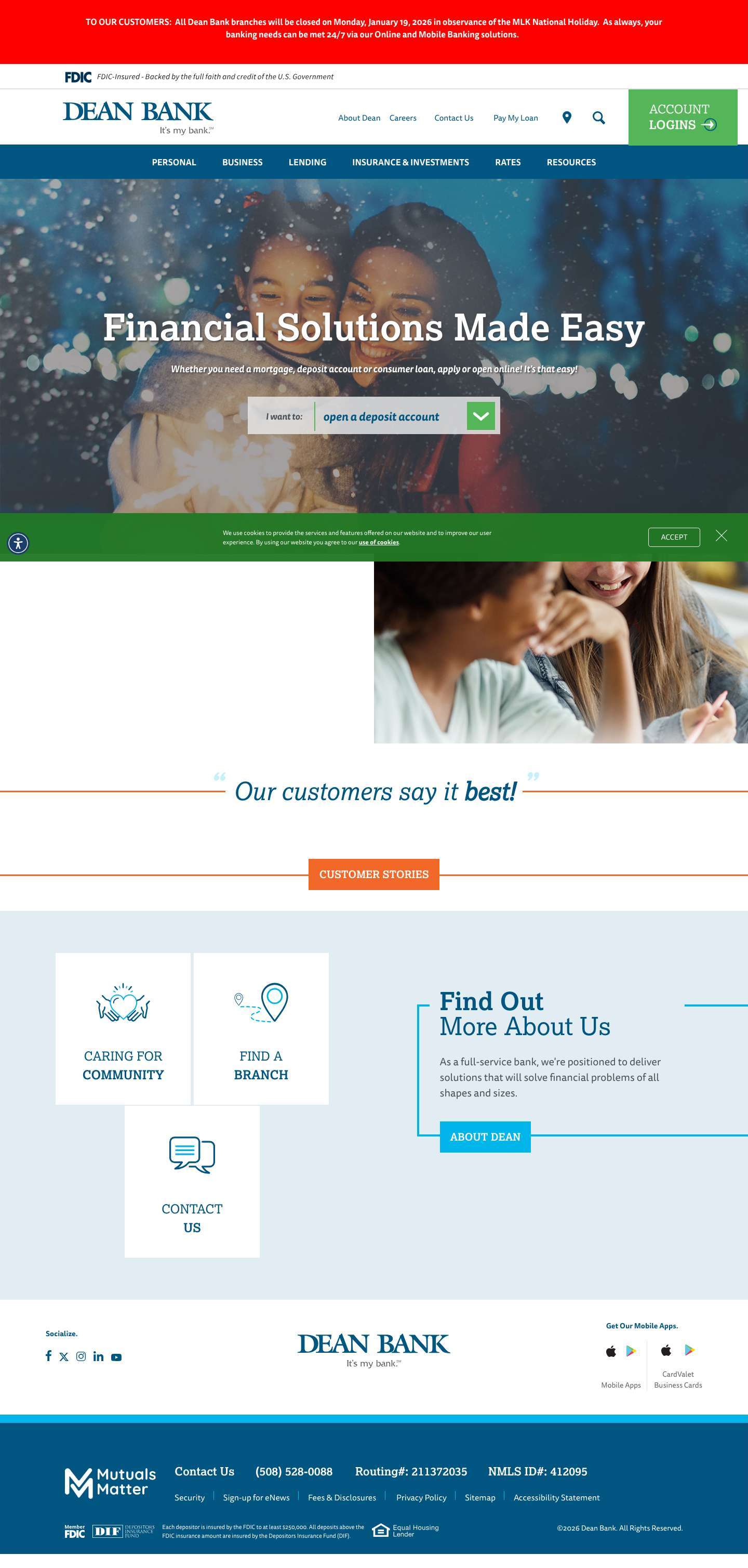 Home - Dean Bank - Full Screenshot