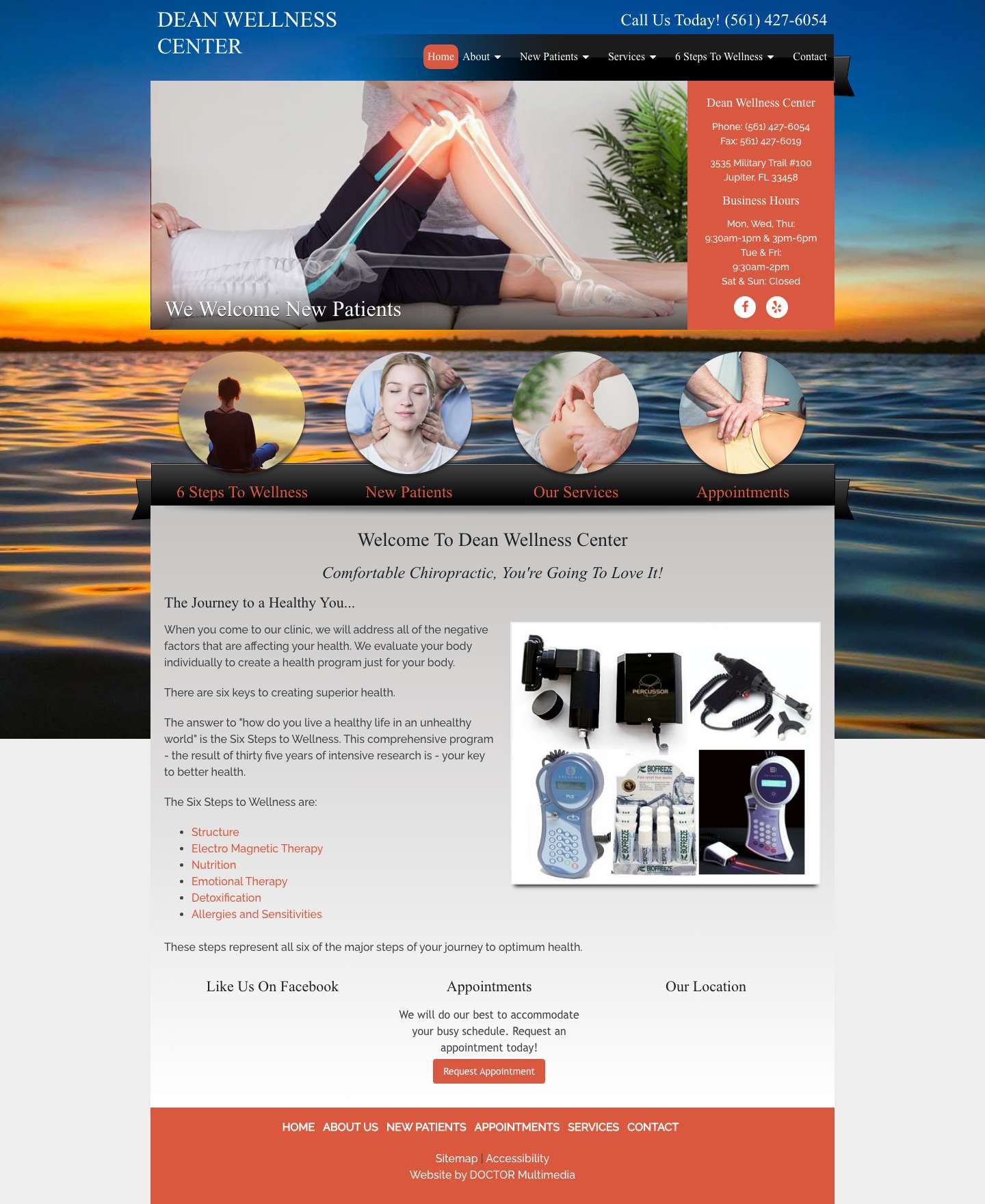 Chiropractor in Jupiter, FL | Dean Wellness Center - Full Screenshot