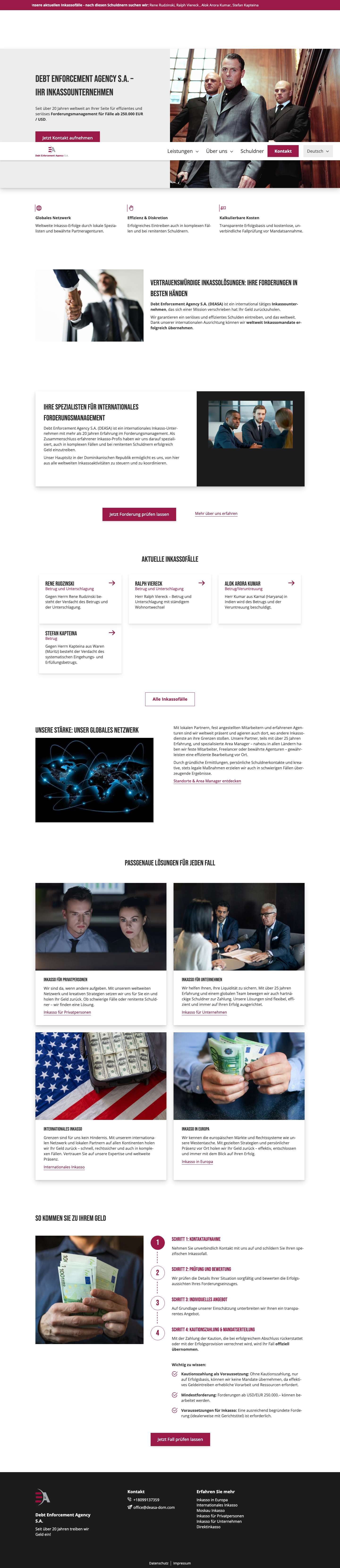 Internationales Inkasso: wir bringen Ihr Geld zurück - Full Screenshot