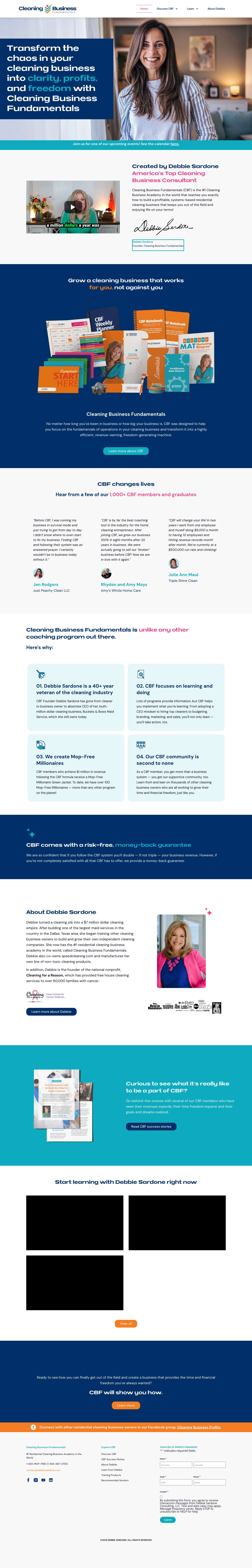 Cleaning Business Fundamentals | Debbie Sardone | Business Coach - Full Screenshot