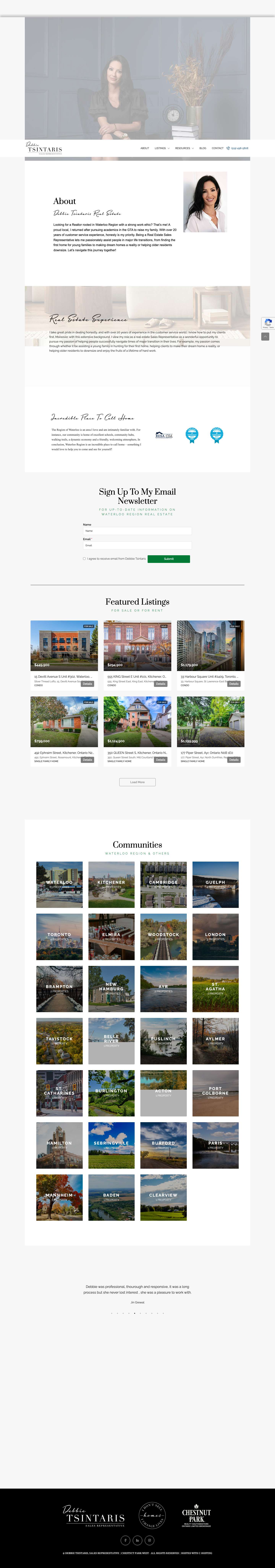 Debbie Tsintaris REALTOR® Kitchener, Waterloo, Cambridge - Full Screenshot
