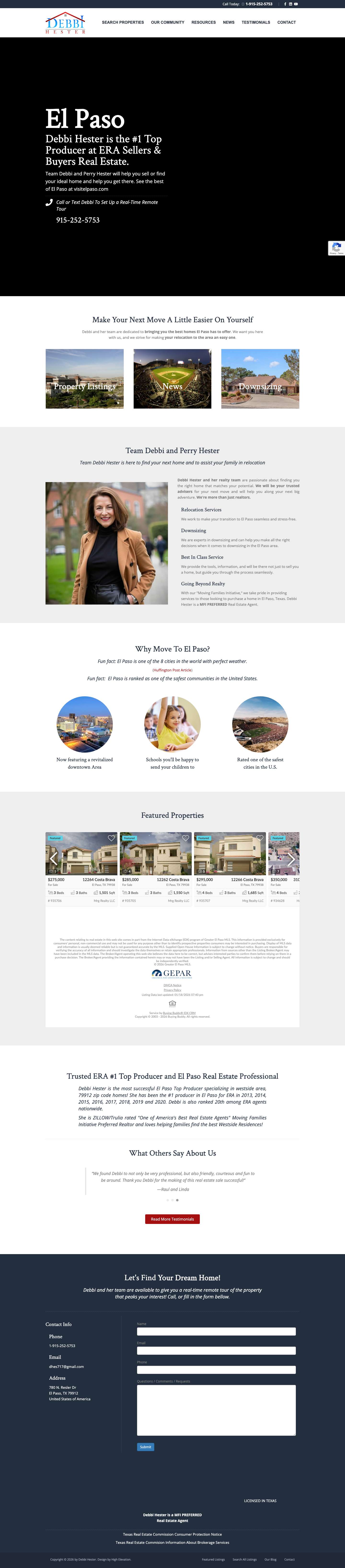 Debbi Hester – El Paso Real EstateEqual Housing Opportunity - Full Screenshot