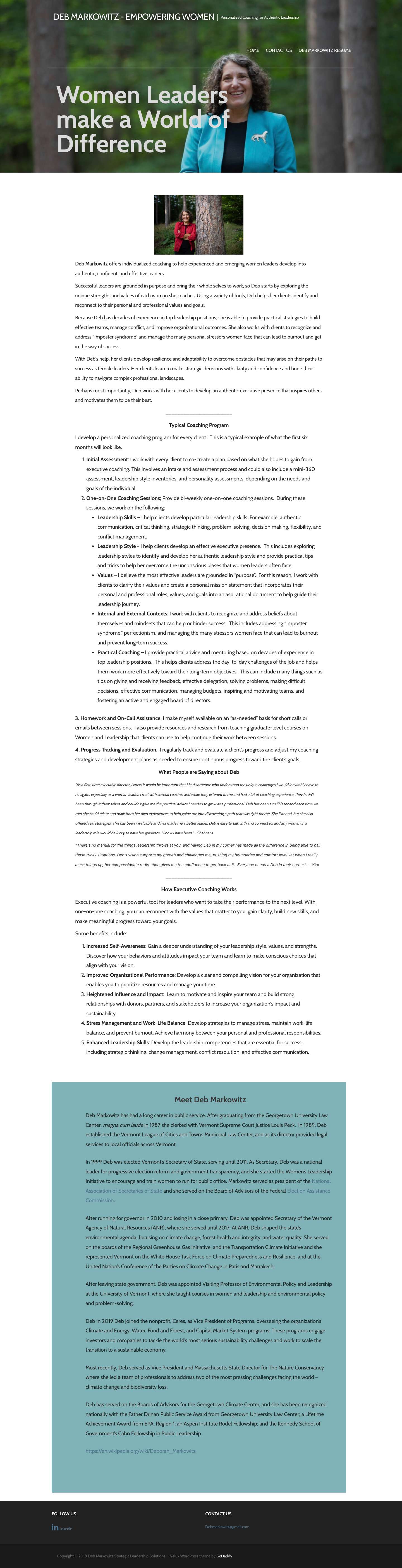 Home - Deb Markowitz - Empowering Women - Full Screenshot