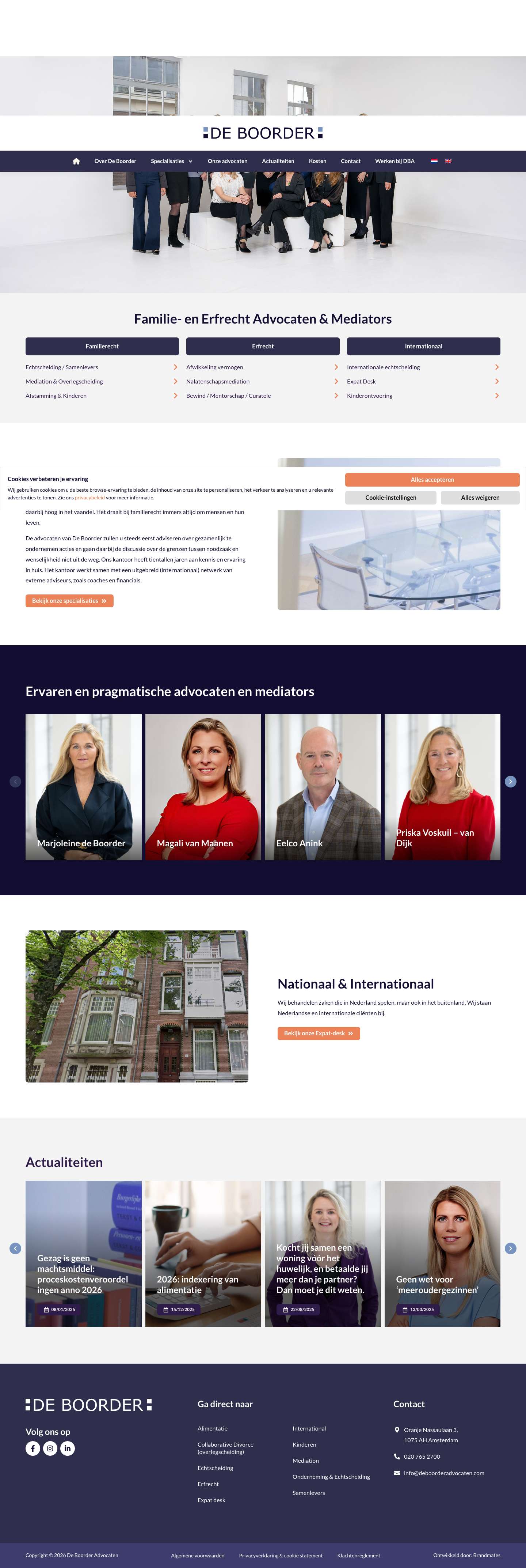 De Boorder Familie- en Erfrecht Advocaten & Mediators, in Amsterdam - Full Screenshot