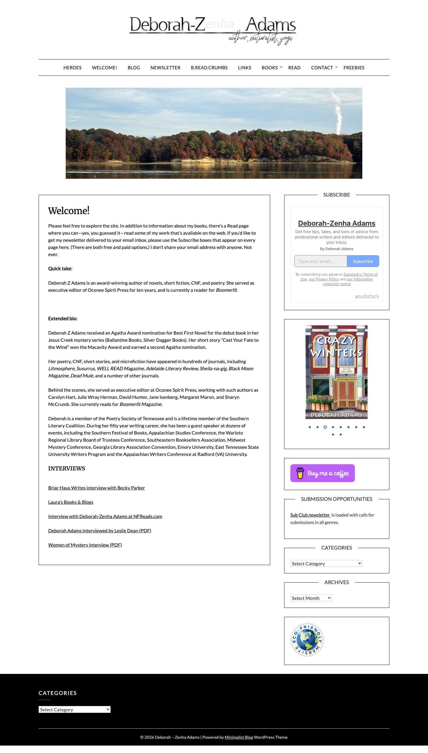 Deborah – Zenha Adams – author, naturalist, yogi - Full Screenshot