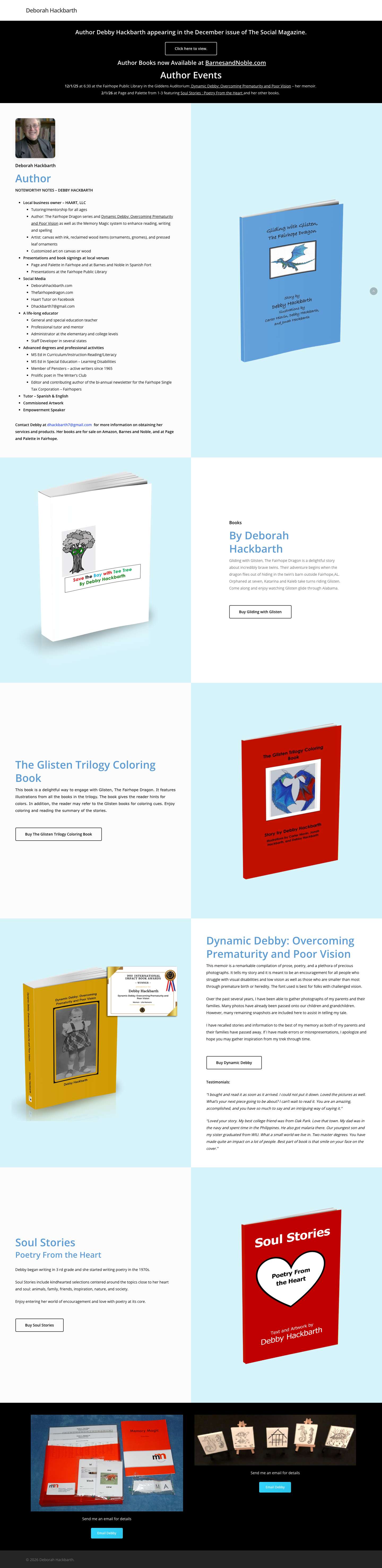 Deborah Hackbarth – Author - Full Screenshot