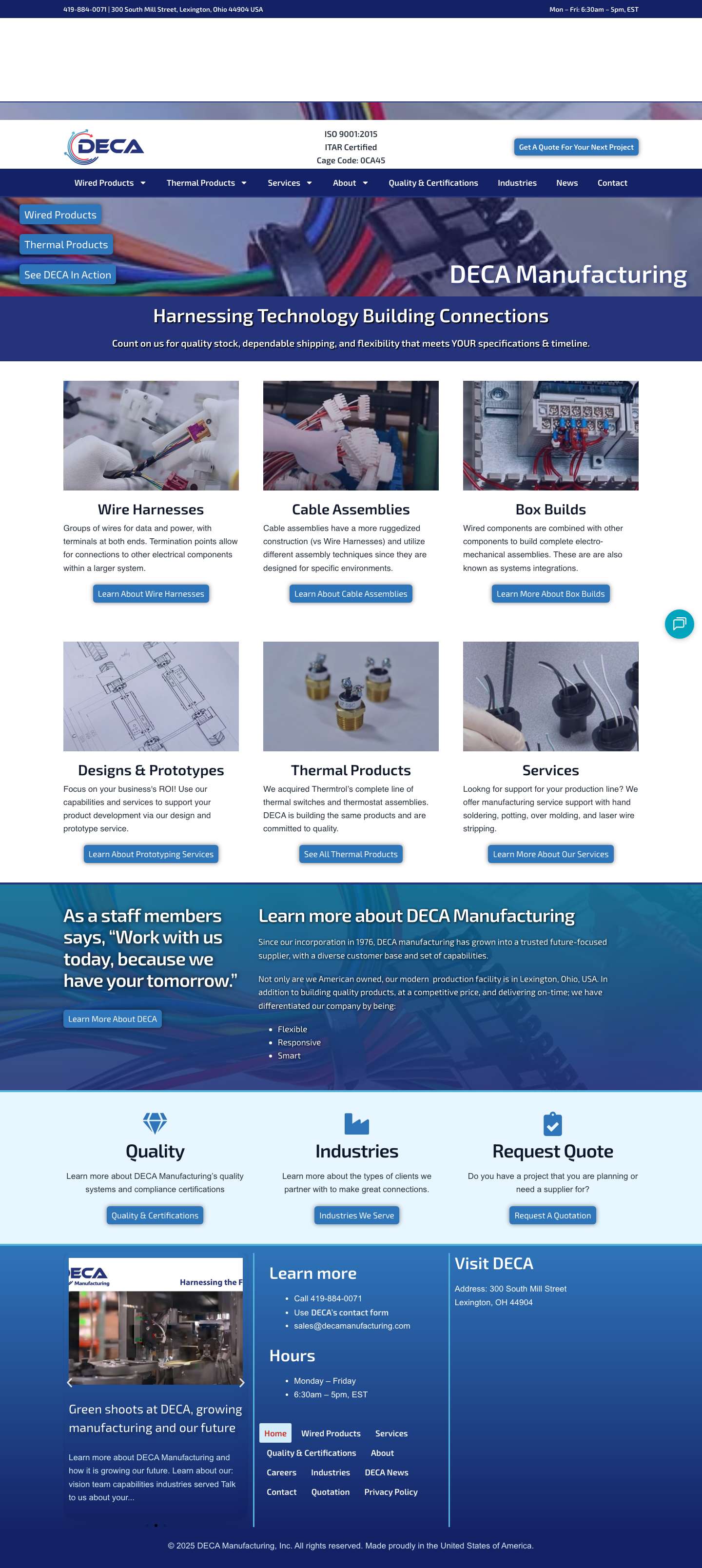 Home - DECA Manufacturing - Full Screenshot